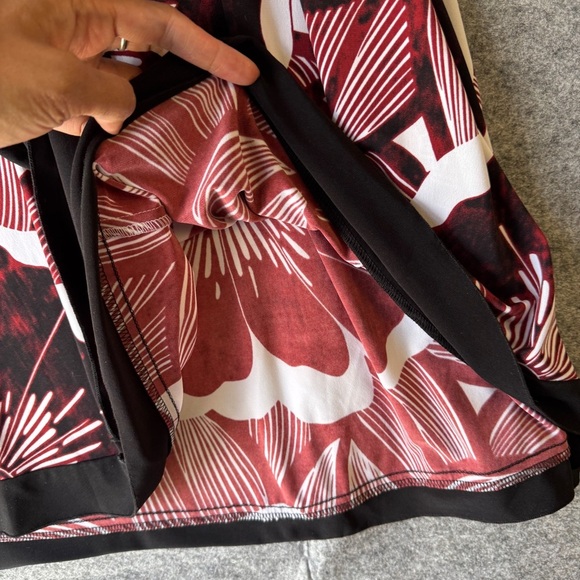 Vintage Y2K 2000 Floral Red Black White Cocktail Summer Dress Size Large - Picture 8 of 14